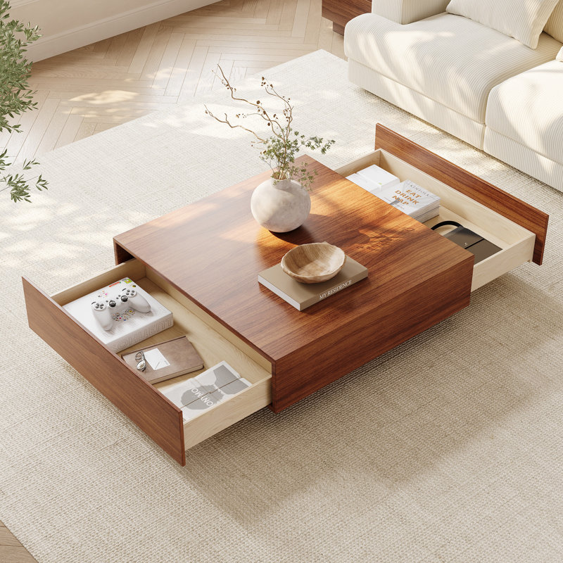 Ebern Designs Cristyle Fully Assembled 2-Drawer Square Coffee